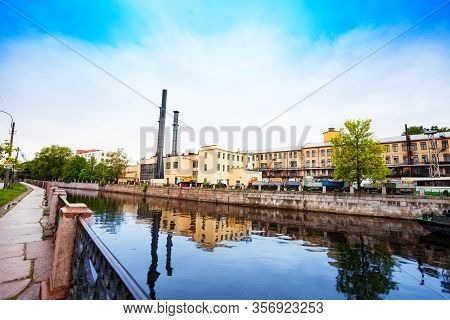 Embankment River Moyka And Back Yard Of Admiralty Shipyard, Saint Petersburg, Russia