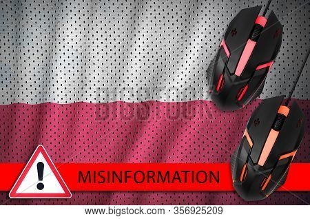 Poland Flag And Two Computer Mouses. Misinformation During Coronavirus Or 2019-ncov Virus Concept