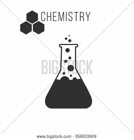 Laboratory Chemistry Equipment, Test Tube Icon, Lab Flask Icon. Stock Vector Illustration Isolated O