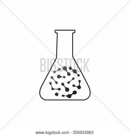 Laboratory Chemistry Equipment, Test Tube Icon, Lab Flask Icon. Stock Vector Illustration Isolated O