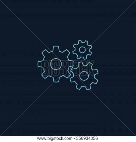 Cogwheel Mechanism Icon. Outline Gear Icon. Mechanism Concept. Stock Vector Illustration Isolated On