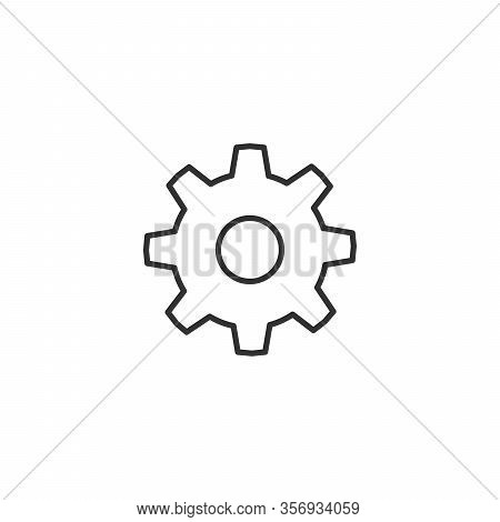 Cogwheel Mechanism Icon. Outline Gear Icon. Mechanism Concept. Stock Vector Illustration Isolated On