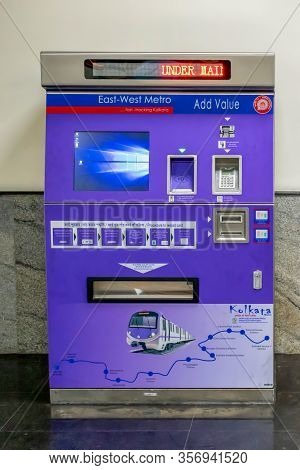 Automatic Machines For Buying Tickets Of Kolkata East West Metro System At Salt Lake Sector V, Bidha