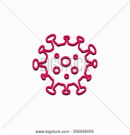 Virus Icon Logo Design. Simple Flat Vector Illustration