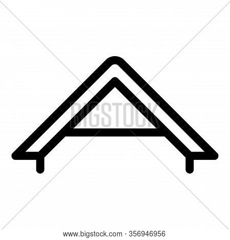 Gable Roof Icon. Outline Gable Roof Vector Icon For Web Design Isolated On White Background