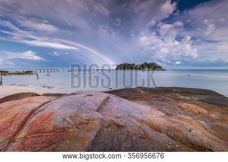 Panorama Beach And Rock Formation Photos At Berhala Island Kepulauan Riau