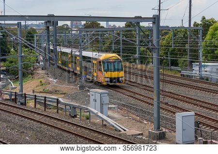 Sydney, Australia - October 29, 2016: Sydney Transport Yellow Train. Suburban Train, Sydney Public T