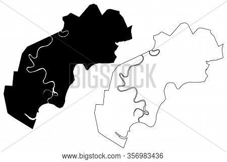 Oral City (republic Of Kazakhstan, West Kazakhstan Region) Map Vector Illustration, Scribble Sketch 