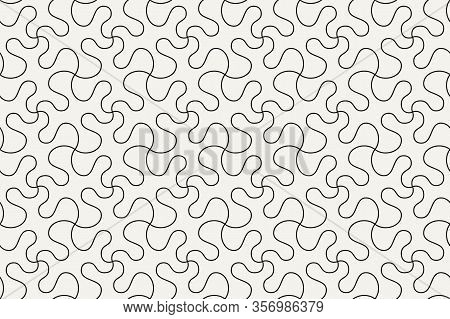 Geometric Seamless Pattern. Vector Background With Abstract Line Texture. Neutral Monochrome Wallpap