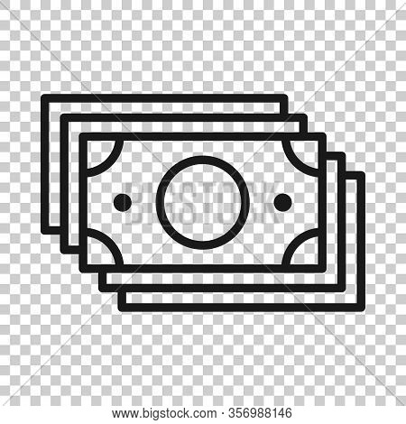 Money Currency Banknote Icon In Flat Style. Dollar Cash Vector Illustration On White Isolated Backgr