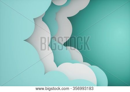 Tearing Cartoon Card, Light Background, 3D Rendering.