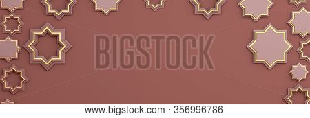 Arabic Star On Brown Background. Design Creative Concept Of Islamic Celebration Day Ramadan Kareem O
