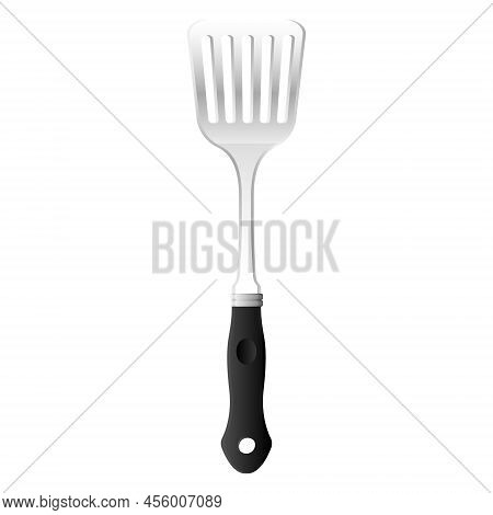 Cartoon Kitchenware Cultery Stainless Spatula With Holes Gray Gradient Color