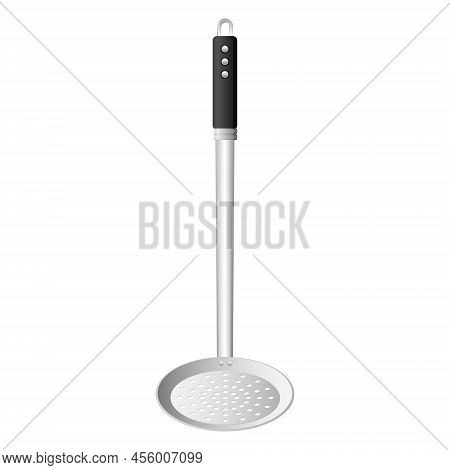 Cartoon Kitchenware Cultery Stainless Ladle With Holes Gray Gradient Color