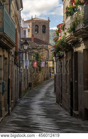 Allariz, Spain - October 22, 2021: Streets Of The Old Town In The Medieval Village Of Allariz, Orens