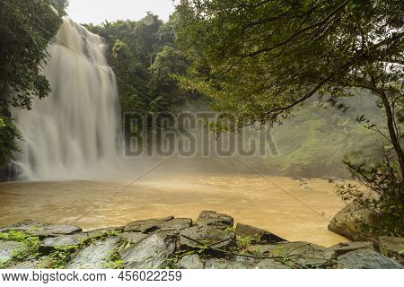 Landscape Photo: Bobla Waterfall. This Is A Beautiful Waterfall In Vietnam.time: May 30, 2022. Locat