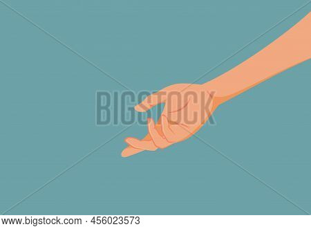 Hand Offering Help And Assistance Vector Cartoon Illustration