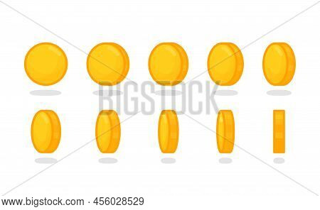 Score Point Coins Facing Different Sides Kawaii Doodle Flat Vector Illustration