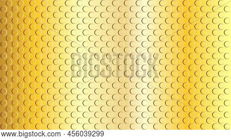 Flat Embossed Gold Dot Texture. Abstract Background Design Template. Realistic Rendition. Golf Ball 