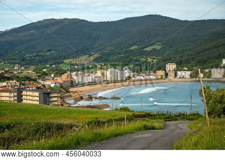 Atlantic Ocean Bay In Bakio, Small Touristic Village Near Bilbao, Basque Country, Spain