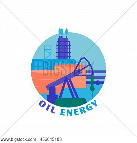 Oil Energy Power Station Icon. Editable Vector Illustration