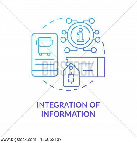 Integration Of Information Blue Gradient Concept Icon. Mobile Application. Maas Integration Level Ab