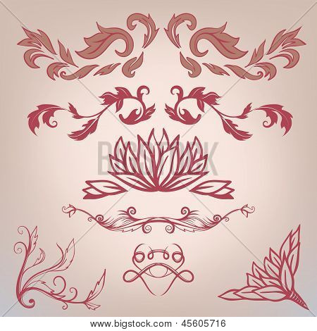 Vintage Floral Elemente Set