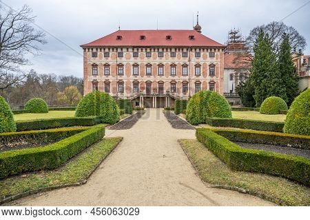 Libochovice Chateau - Baroque Historical Building With Beautiful Park Located In Central Bohemian Up