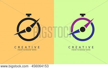 Vector Time Is Faster With Faster Lines. In Two Color Options. Logo Icon Vector Illustration