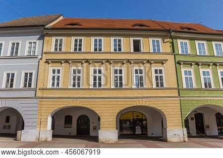 Litomerice, Czech Republic - September 12, 2020: Colorful Houses In The Historic Center Of Litomeric