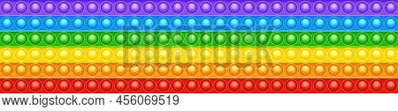 Colorful Silicone Anti-stress Pop It Toy Texture, Pattern. Trendy Sensory Game For Children. Rainbow