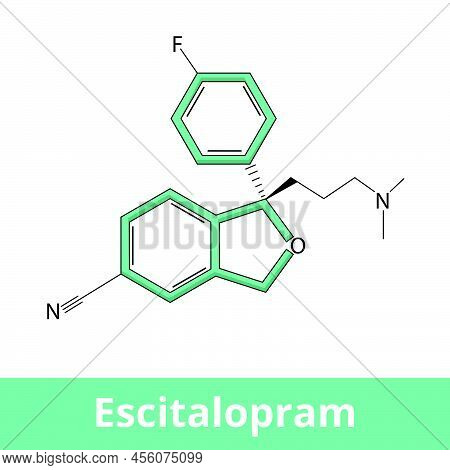 Chemical Structure Of Escitalopram. Escitalopram Is A Selective Serotonin Reuptake Inhibitor (ssri) 