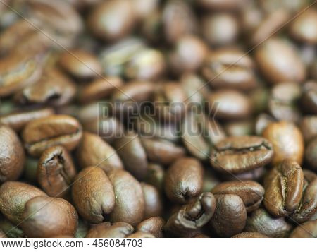Brown Roasted Coffee Beans Macro Closeup Making The Blend Series