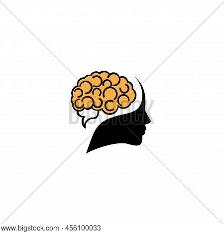 Brain Activity Concept.human Head. Creative Idea, Mind, Nonstandard Thinking Logo.
