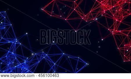 Network Connection Technology. Abstract Dark Background. Digital Backdrop. Big Data Visualisation. 3