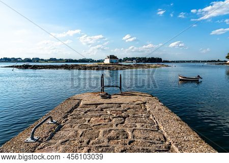 Small Island With A Cottage In The Etel River, Ile De Saint-cado, France