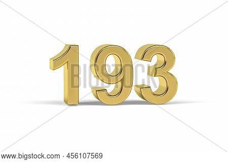 Golden 3d Number 193 - Year 193 Isolated On White Background - 3d Render
