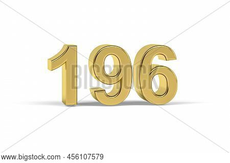 Golden 3d Number 196 - Year 196 Isolated On White Background - 3d Render