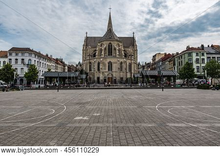 Schaerbeek, Brussels Capital Region - Belgium - 06 25 2020 The Residential Lehon Square Houses And S