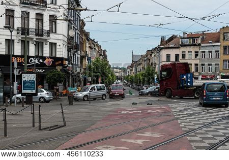 Schaerbeek, Brussels Capital Region - Belgium - 06 25 2020 The Liedts Square, A Bussy Cross