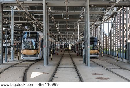 Uccle, Brussels, Belgium - Hangar Of The Tramway End Station