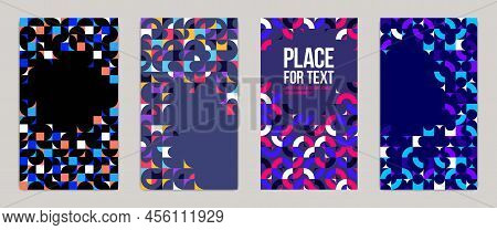Geometric Design Covers Vector Set, Colorful Modular Constructor Design Backgrounds, Flyer Templates