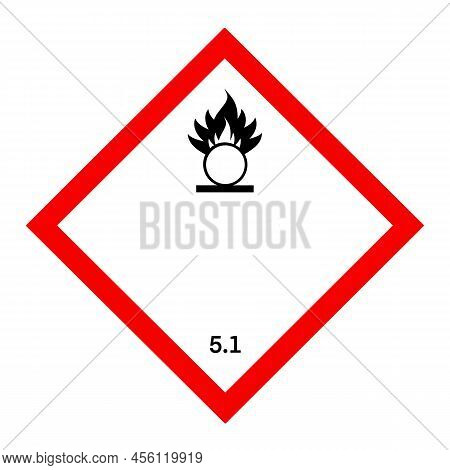 Oxidizing Agent Symbol Is Used To Warn Of Hazards, Symbols Used In Industry Or Laboratory