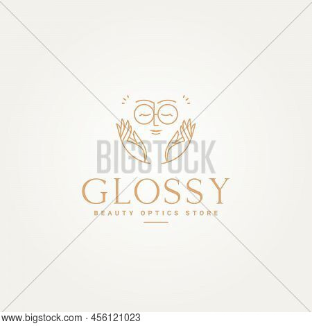 Minimalist Optics Shop Woman Line Art Icon Logo Template Vector Illustration Design. Simple Modern W