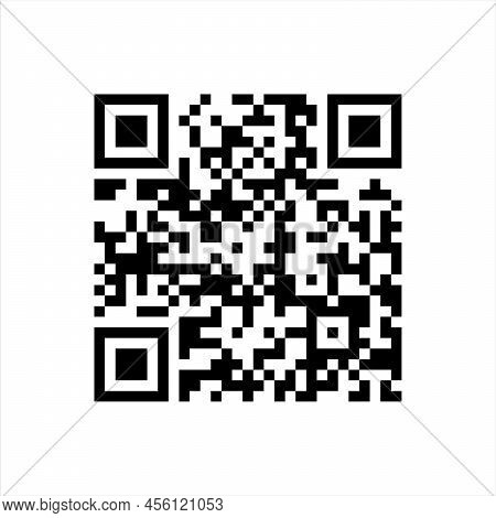 Qrcode For Scan Product. Scan Square For Mobile Phone. Bar Tag Scan Camera Phone. White And Black Lo