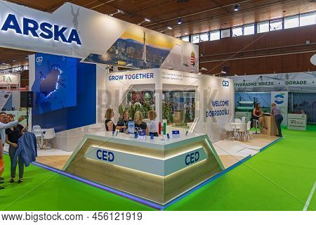 Novi Sad, Serbia - May 21, 2022: Ced Expo Stand Central European Economic Development Network Nonpro
