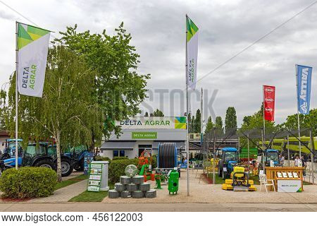 Novi Sad, Serbia - May 23, 2022: Agriculture Equipment Delta Agrar Booth At Trade Fair Exhibition.