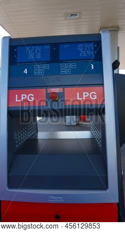 Lpg Station, Liquefied Petroleum Gas Pump Close Up