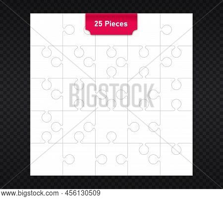 Pazzles 25 Pieces. Small Game For Developing Childrens Skills, Learning And Education. Template For 