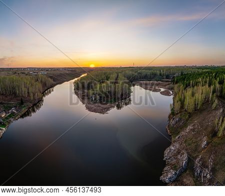 Confluence Of The Iset And Kamenka Rivers In The City Kamensk-uralskiy. Iset And Kamenka Rivers, Kam